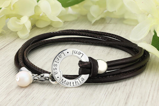 Hand stamped bracelet - Personalized Leather bracelet - Hand stamped jewelry - Personalized hand stamped bracelet - Leather bracelet