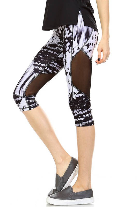 Knee Length Workout Leggings, Pilates Leggings, Workout Leggings, Yoga Leggings, Summer Leggings, Fashion Mesh Leggings, Stylish Leggings