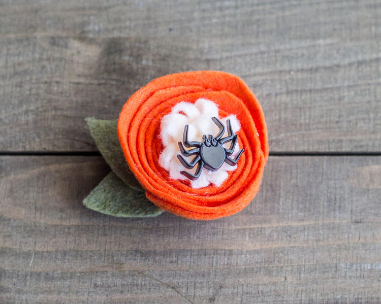 Halloween Dog Bowtie, Halloween Dog Bow Tie, Halloween Dog Flower, Dog Flowers for Collars, Spider, Holiday Dog Bowtie