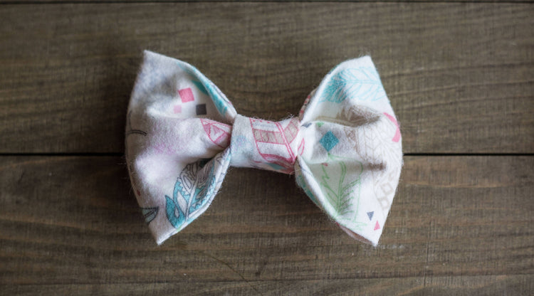 Tribal Feathers Dog Bow Tie, Bowtie, Bow Ties,  Cat Bowtie, Fall Dog Bow Tie, Winter Dog Bow Tie