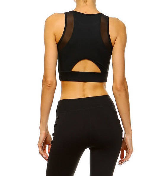 Fashion Sports Bra Top, Yoga Top, Chic Sports Bra Top, Black Bra Top, Stylish Sports Bra Black, Mesh Bra Top