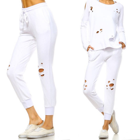 Chic White Sweatpants, Fashion Sweatpants, Womens Sweatpants, Womens White Sweatpants