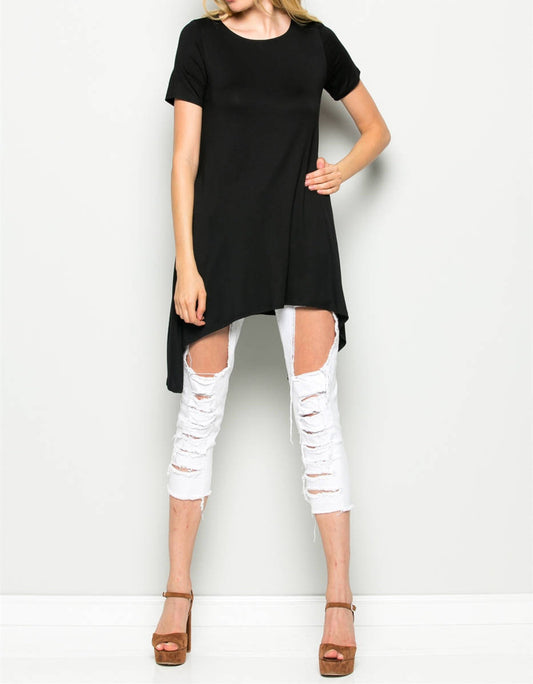 Chic Asymetrical High-Low Top - Blk