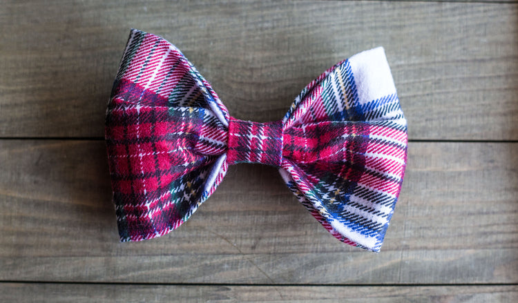 Christmas Bow Tie, Plaid Bow Tie, Christmas Plaid Bow Tie, Dog Bow, Dog Bow Tie, Holiday Bow Tie, Gifts For Dog Lovers