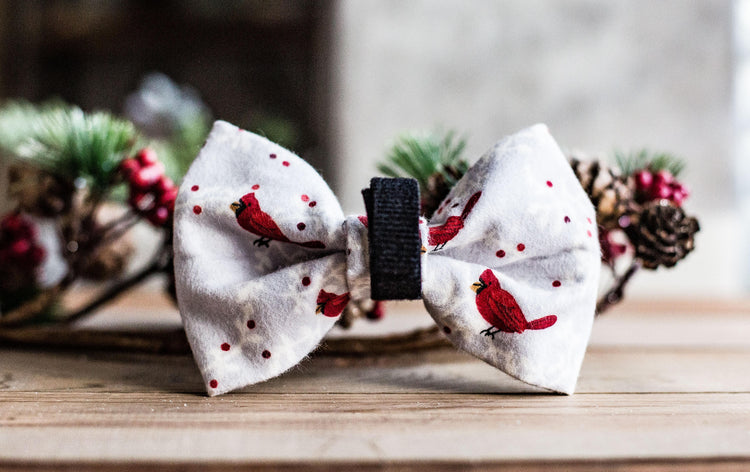 Christmas Cardinal Bow Tie, Dog Bow Tie, Holiday Dog Bow Tie, Christmas, Holiday, Bird Bow tie, Cat Bow Tie, Holiday Pets, Dogs, Cats