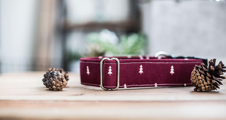 Christmas Forrest-1" & 1.5" Width,Flower Dog Collar, Holiday Gifts For Dogs Lovers, Dog Gifts, Holiday Gifts, Green Plaid , Snow Dog Collar
