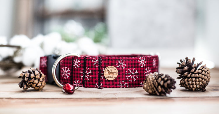 Buffalo Plaid Snow-1" & 1.5" Width, Holiday Gifts For Dogs Lovers, Dog Gifts, Holiday Gifts, Buffalo Plaid, Red Plaid Dog Collar