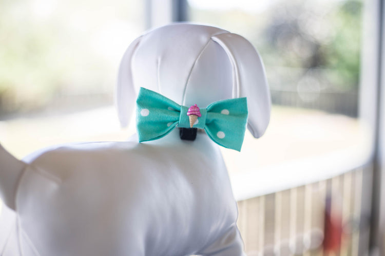 Ice Cream Cone, Birthday, pet bow ties, dog bow tie, cat bow ties, cat bow tie, polka dot bow tie, teal bow tie, pet accessories