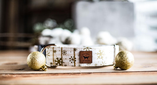 Let It Snow-1" & 1.5" Width, Holiday Gifts For Dogs Lovers, Dog Gifts, Holiday Gifts, Snow Dog Collar, Winter Dog Collar