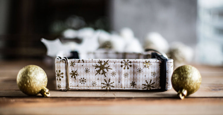 Let It Snow-1" & 1.5" Width, Holiday Gifts For Dogs Lovers, Dog Gifts, Holiday Gifts, Snow Dog Collar, Winter Dog Collar