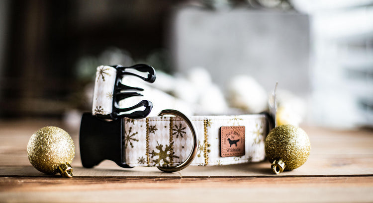Let It Snow-1" & 1.5" Width, Holiday Gifts For Dogs Lovers, Dog Gifts, Holiday Gifts, Snow Dog Collar, Winter Dog Collar