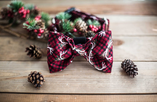 The Vixen - 1" and 1.5" Width, Christmas Plaid Dog Collar, Christmas Dog Collar, Holiday Gifts For Dogs Lovers, Dog Gifts, Holiday Gifts