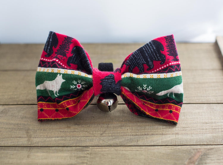 Christmas Bowtie with Bell , Holiday, Christmas, Winter Bowtie, Pet Bowtie, Dog Bow tie, Dog Bowtie, Holiday Pet Bowtie