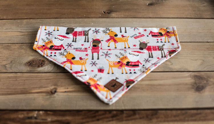 The Santa Crew- Dog Bandana, Slip Over Collar, Christmas Dog Bandana, Santa Claus Dog Bandana, Reindeer Dog Bandana, Cat Bandana