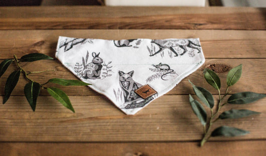 READY TO SHIP! Medium Dog Bandana, Over The Collar Bandana, Fox Bandana, Rabbit Bandana, Art Bandana, Woodland Bandana, Girl Bandana