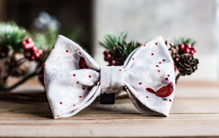 Christmas Cardinal Bow Tie, Dog Bow Tie, Holiday Dog Bow Tie, Christmas, Holiday, Bird Bow tie, Cat Bow Tie, Holiday Pets, Dogs, Cats