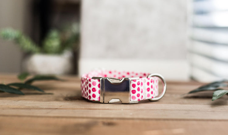 Dog Collar, Valentine's Day Collar, Pink Collar, Girl Collar, Cat Collar, Girly Collar, Polka Dot Collar, Pink Collar
