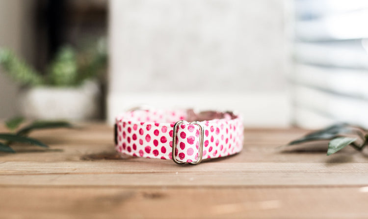 Dog Collar, Valentine's Day Collar, Pink Collar, Girl Collar, Cat Collar, Girly Collar, Polka Dot Collar, Pink Collar
