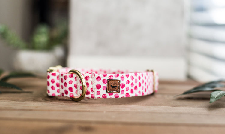 Dog Collar, Valentine's Day Collar, Pink Collar, Girl Collar, Cat Collar, Girly Collar, Pink Polka Dot Collar, Pink Collar