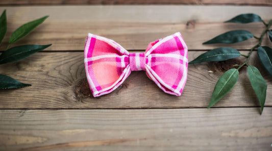 Bow Tie, Dog Bow Tie, Valentines Bow Tie, Valentines Day Bow Tie, Pink  Bow Tie, Bow Tie, Girl Bow Tie, Pink Bow Tie,Pink Plaid Bow Tie