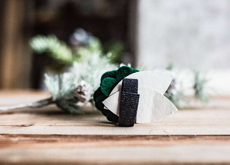 The Elfy-1" & 1.5" Width,Flower Dog Collar, Holiday Gifts For Dogs Lovers, Dog Gifts, Holiday Gifts, Green Plaid , Snow Dog Collar