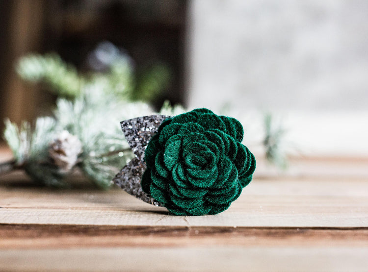 The Elfy-1" & 1.5" Width,Flower Dog Collar, Holiday Gifts For Dogs Lovers, Dog Gifts, Holiday Gifts, Green Plaid , Snow Dog Collar