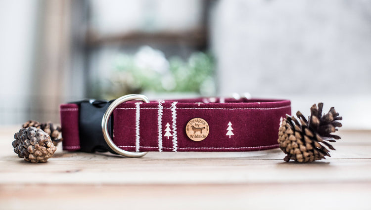 Christmas Forrest-1" & 1.5" Width,Flower Dog Collar, Holiday Gifts For Dogs Lovers, Dog Gifts, Holiday Gifts, Green Plaid , Snow Dog Collar