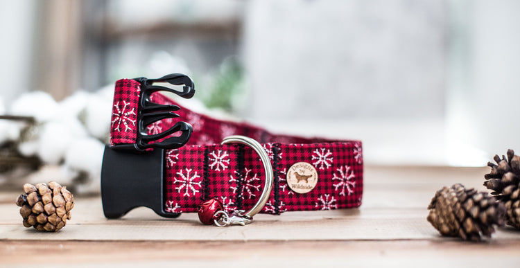 Buffalo Plaid Snow-1" & 1.5" Width, Holiday Gifts For Dogs Lovers, Dog Gifts, Holiday Gifts, Buffalo Plaid, Red Plaid Dog Collar
