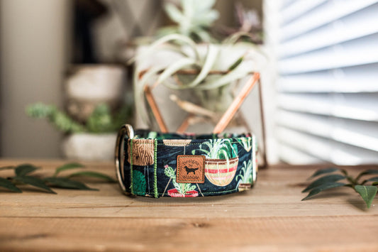 Dog Collar | Succulent Dog Collar | Cactus Dog Collar | Boho Dog Collar | Plants Dog Collar | Cat Collar | Girl Dog Collar | Boy Dog Collar
