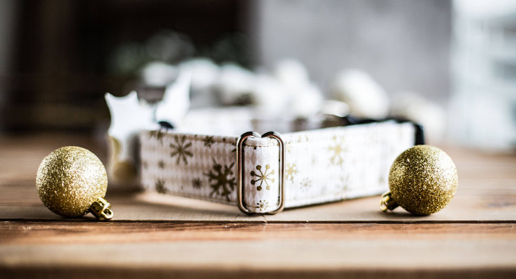 READY TO SHIP-Let It Snow-1" & 1.5" Width, Holiday Gifts For Dogs Lovers, Dog Gifts, Holiday Gifts, Snow Dog Collar, Winter Dog Collar