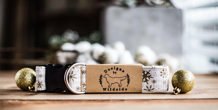 READY TO SHIP-Let It Snow-1" & 1.5" Width, Holiday Gifts For Dogs Lovers, Dog Gifts, Holiday Gifts, Snow Dog Collar, Winter Dog Collar