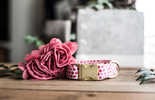 Dog Collar | Dog Collar Flower | Collar Flower | Dog Collars For Girls | Collar Flower For Dogs | Wedding Collar Flower | Pink Collar
