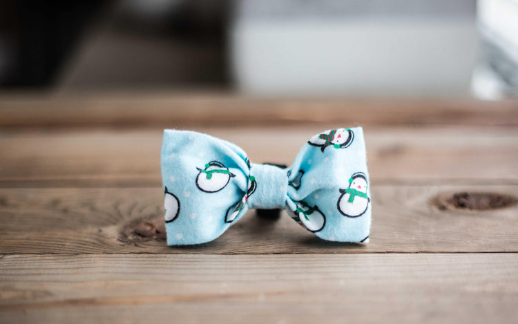 The Kristopher- Christmas Dog Bow Tie, Holiday Pet Bow Tie, Penguin Bowtie , Snowman Dog Bow Tie, Holiday Gifts for Pet Lovers