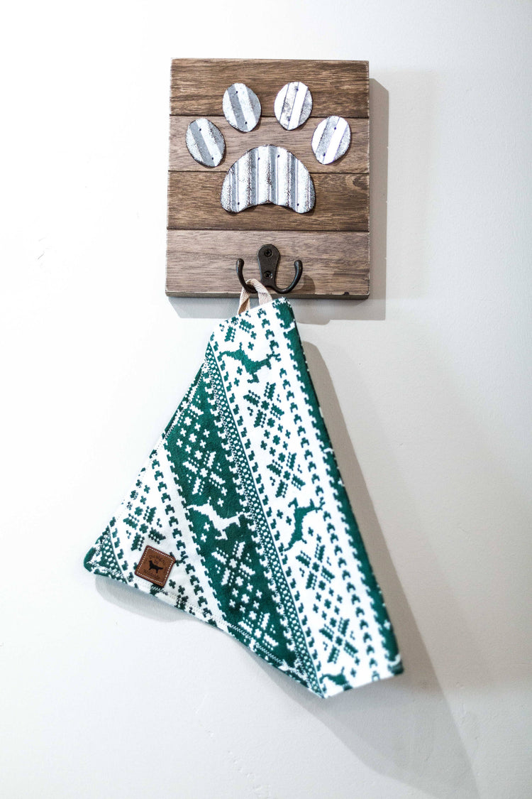 The 80's Christmas Dog Bandana- Dog Bandanas, Slip Over Collar, Christmas Dog Bandana, Woodland Dog Bandana, Deer Dog Bandana, Cat Bandana