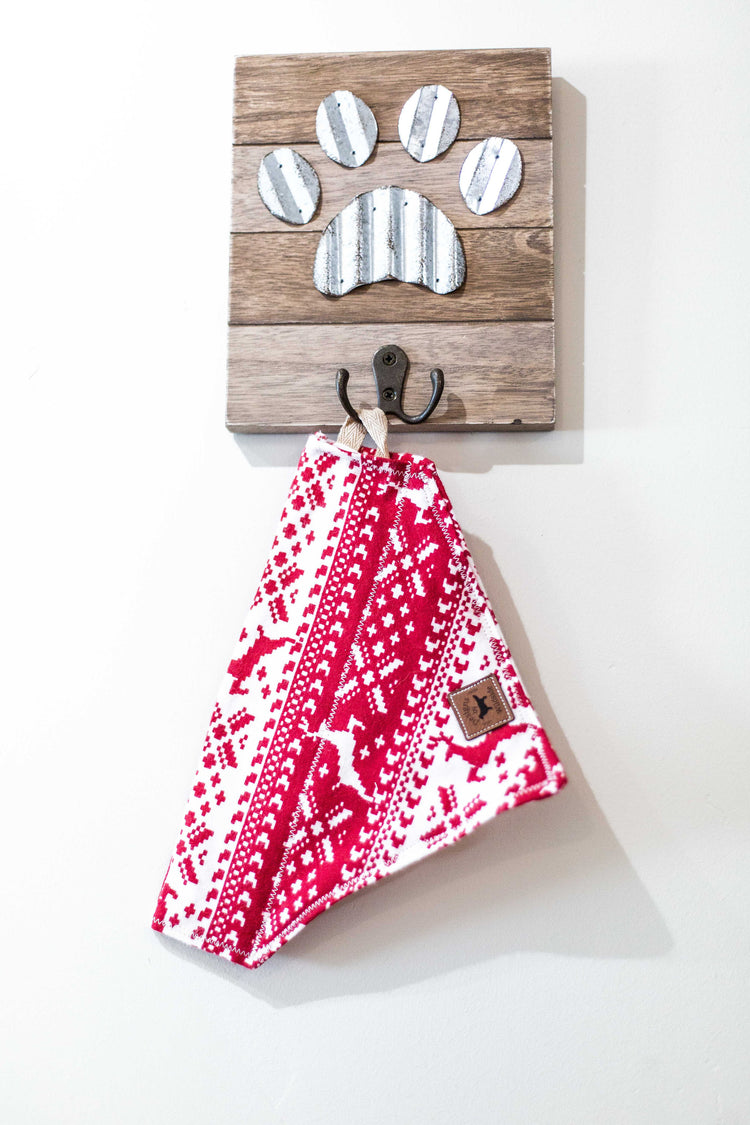 The 80's Christmas Dog Bandana- Dog Bandanas, Slip Over Collar, Christmas Dog Bandana, Woodland Dog Bandana, Deer Dog Bandana, Cat Bandana