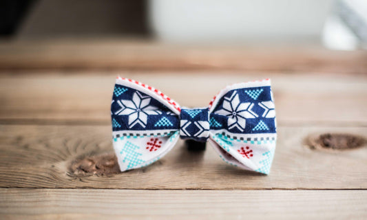 The Ugly Sweater- Christmas Dog Bow Tie, Holiday Pet Bow Tie, Ugly Sweater Bowtie ,Christmas Plaid Dog Bow Tie, Holiday Gifts for Pet Lovers