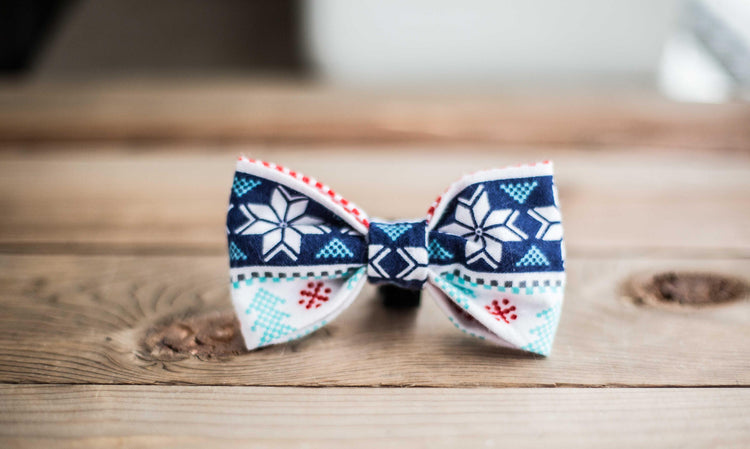 The Ugly Sweater- Christmas Dog Bow Tie, Holiday Pet Bow Tie, Ugly Sweater Bowtie ,Christmas Plaid Dog Bow Tie, Holiday Gifts for Pet Lovers