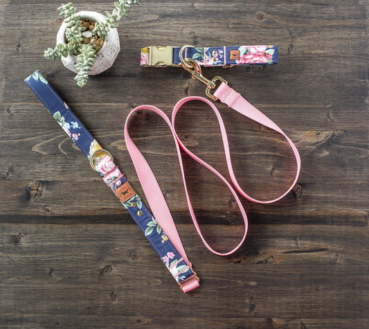 Dog Collar Dog Leash Dog Leashes Dog Leash Floral Dog Leash Collar and Leash Leather Dog Leash Rope Dog Leash Pet Leash Mothers Day Gift