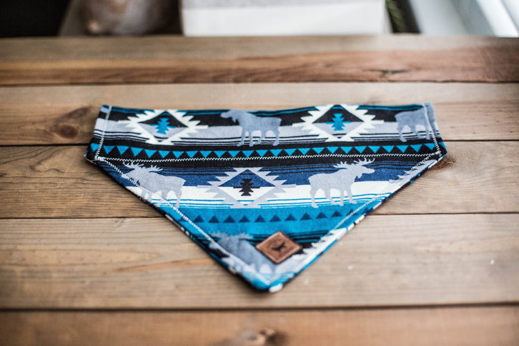 READY TO SHIP-Dog Bandana, Slip Over The Collar Bandana, Cat Bandana, Aztec Bandana, Moose Bandana, Aztec Dog Bandana, Boy Dog Bandana