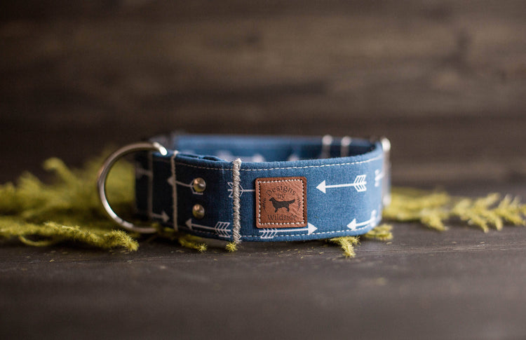 Dog Collar, Boy Dog Collar, Blue Dog Collar, Puppy Collar, Boho Dog Collar, Navy Dog Collar, Collar with Bow Tie, Arrow Collar, Blue Collar