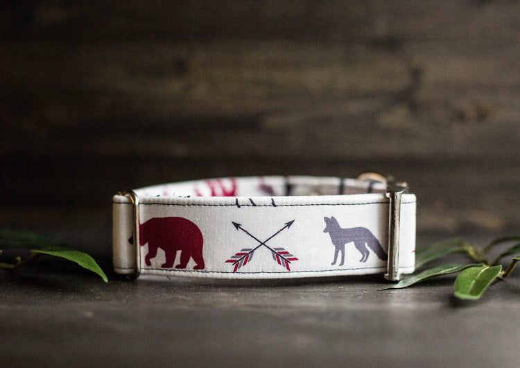 Dog Collar Boy Dog Collar Adventure Dog Collar Woodland Dog Collar Bear Dog Collar Deer Dog Collar Wolf Collar Fox Collar Male Dog Collar