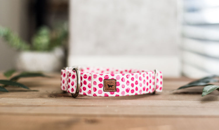 Dog Collar, Valentine's Day Collar, Pink Collar, Girl Collar, Cat Collar, Girly Collar, Polka Dot Collar, Pink Collar