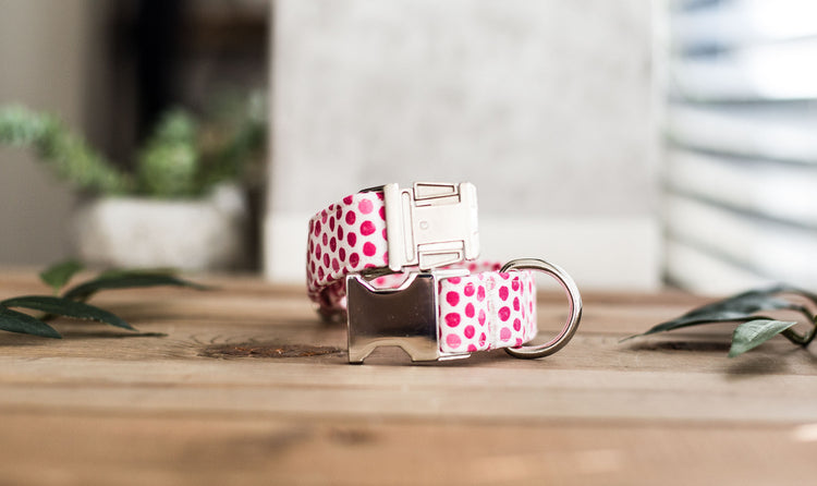 Dog Collar, Valentine's Day Collar, Pink Collar, Girl Collar, Cat Collar, Girly Collar, Polka Dot Collar, Pink Collar