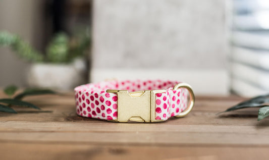Dog Collar, Valentine's Day Collar, Pink Collar, Girl Collar, Cat Collar, Girly Collar, Pink Polka Dot Collar, Pink Collar