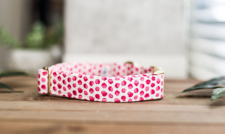 Dog Collar, Valentine's Day Collar, Pink Collar, Girl Collar, Cat Collar, Girly Collar, Pink Polka Dot Collar, Pink Collar