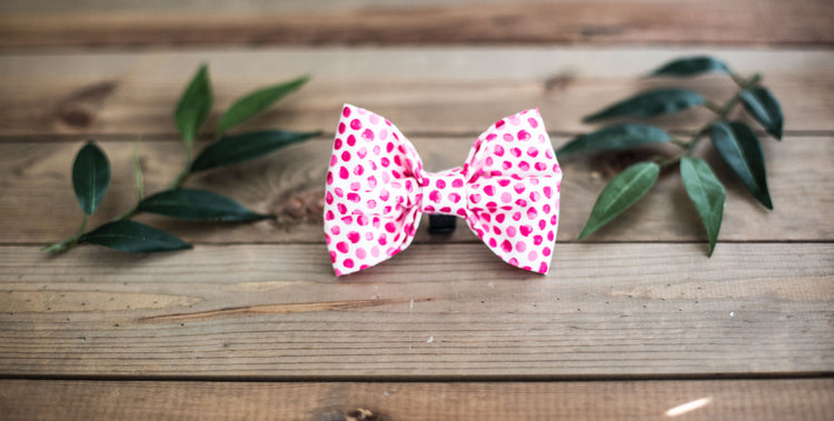 Bow Tie, Dog Bow Tie, Valentines Bow Tie, Valentines Day Bow Tie, Pink Polka Dot Bow Tie, Bow Tie, Girl Bow Tie, Pink Bow Tie, Cute Bow Tie