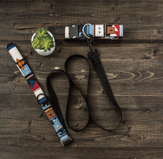 Dog Collar | Dog Leash | Dog Lead | Collar Leash Set | Collar and Leash Set | Tribal Dog Collar | Boy Dog Collar | Aztec Dog Collar