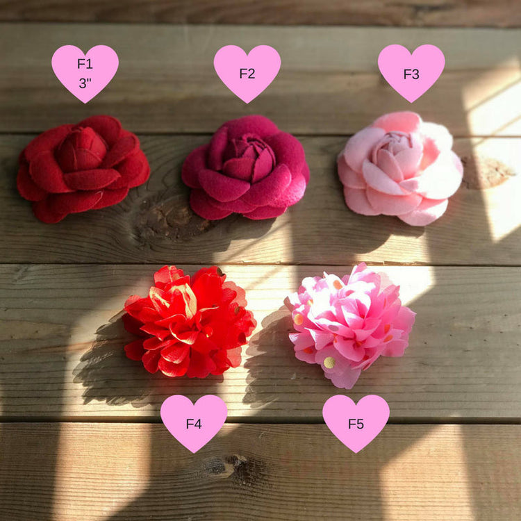 Ready to ship- Valentine's Day Collection, Dog Collars, Collar Flower, Dog Bow Tie