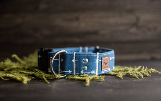 Dog Collar, Boy Dog Collar, Blue Dog Collar, Puppy Collar, Boho Dog Collar, Navy Dog Collar, Collar with Bow Tie, Arrow Collar, Blue Collar