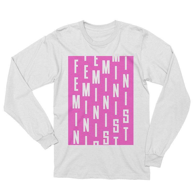 Feminist Long Sleeve T-Shirt (unisex) | Feminism Long Sleeve Tee Pink Black White